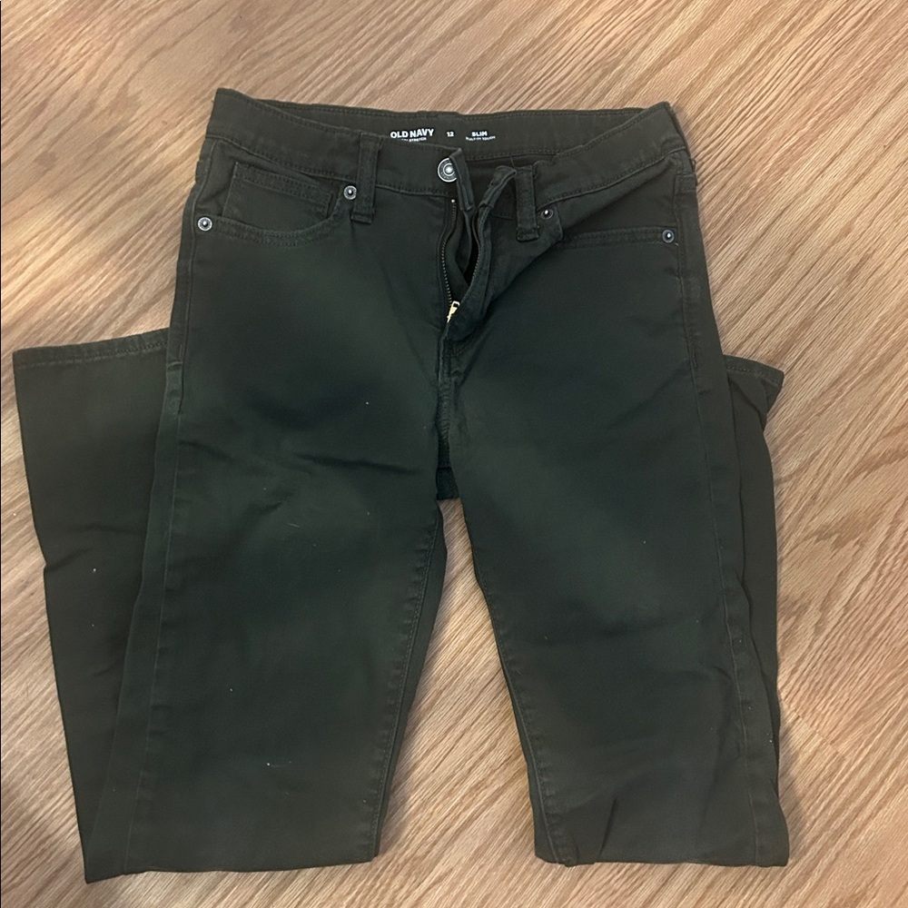 Old Navy boys size 12 slim jeans olive color